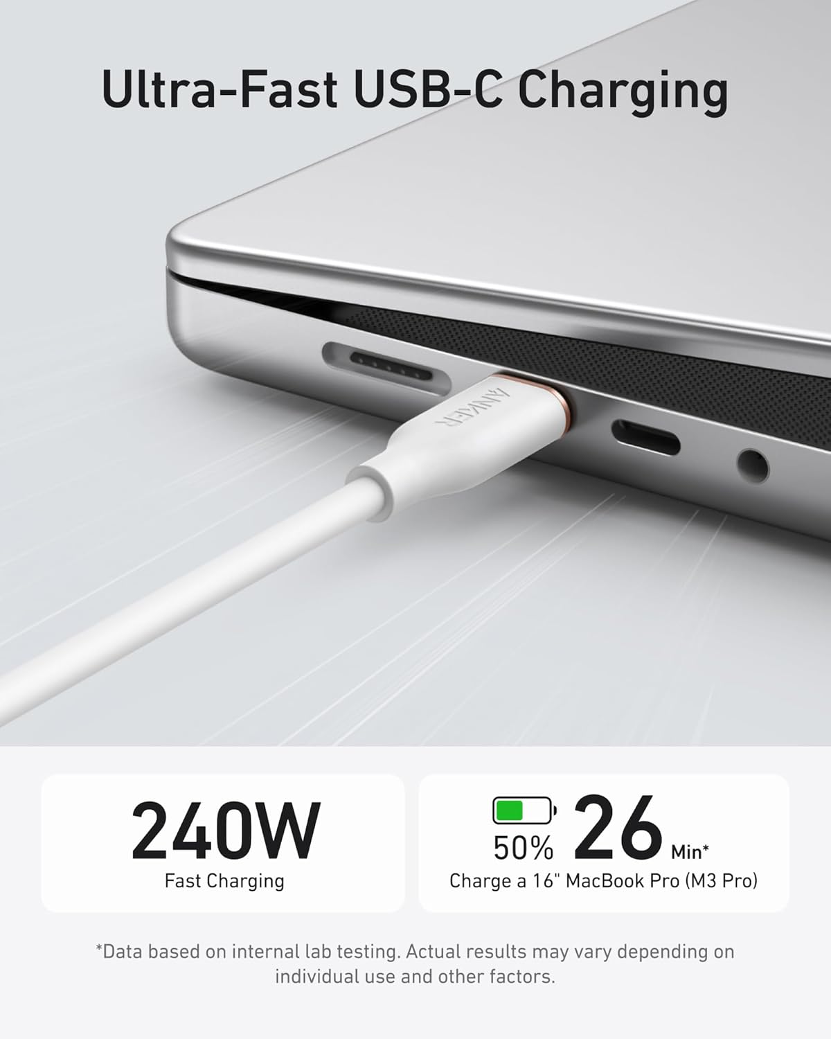 Anker cable for ultra-fast USB-C 240W charging