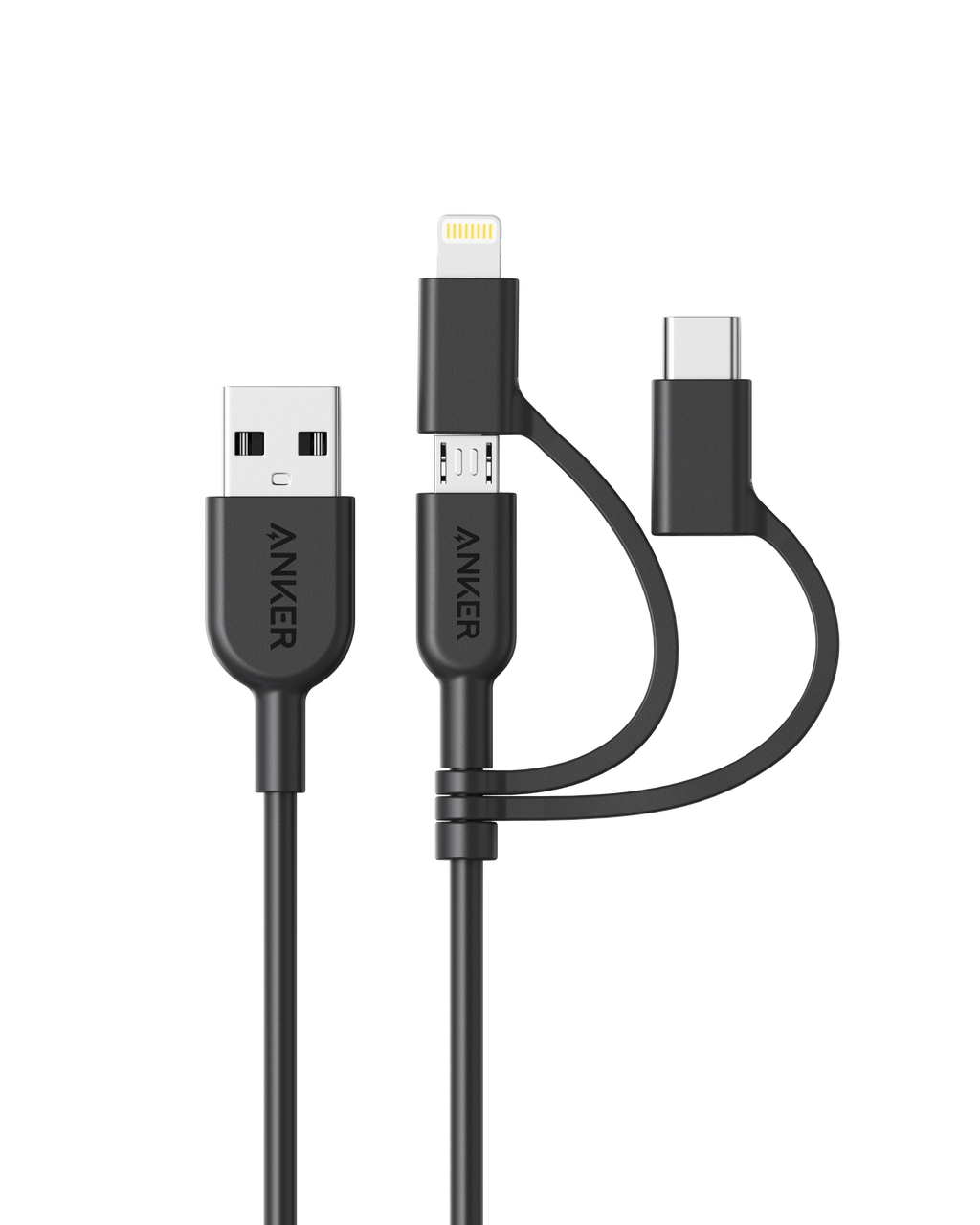 Anker charging cable with Lightning, USB-C for versatility