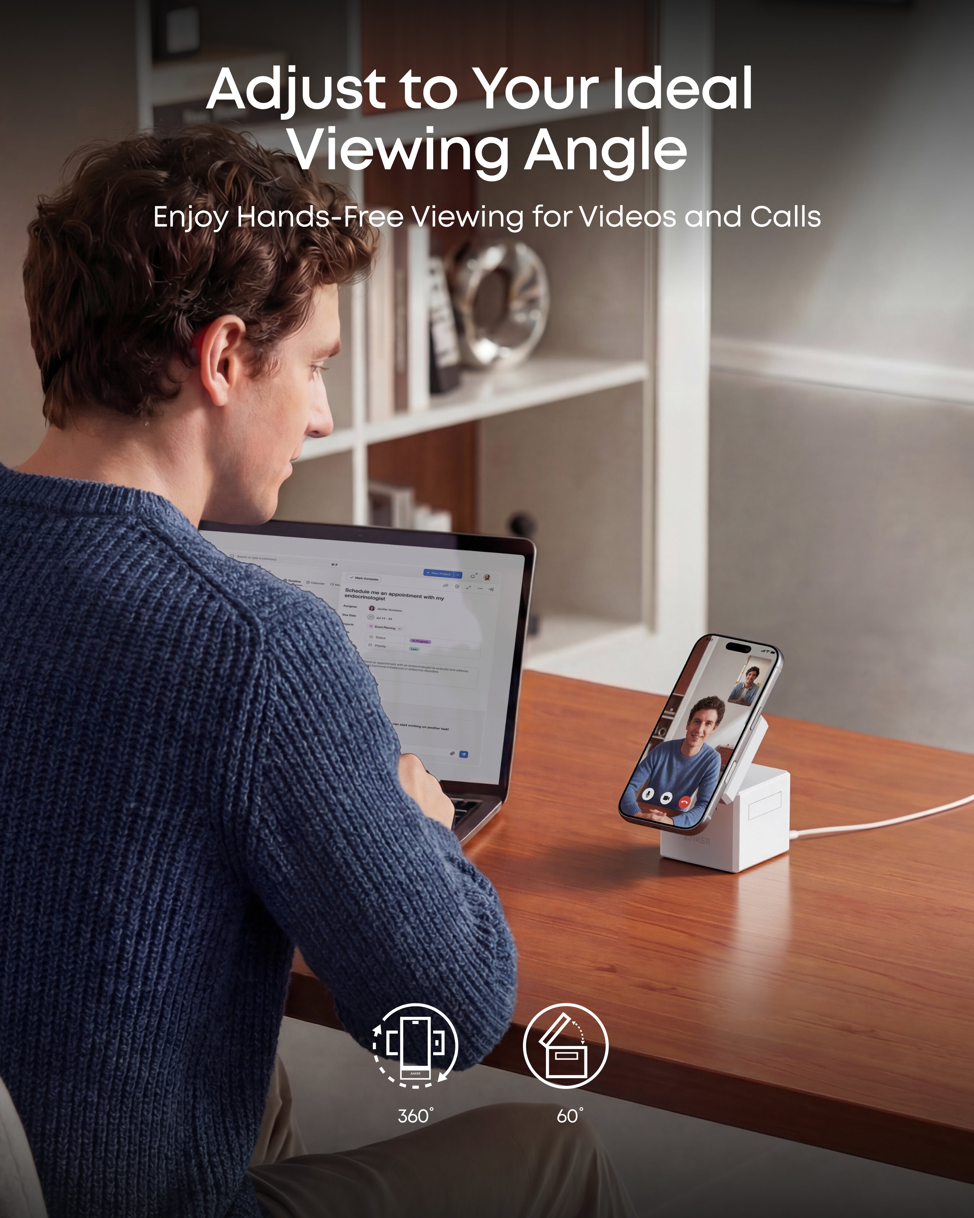 Anker 3-in-1 Cube with Qi2 and Anker 140W 2-in-1 USB-C to USB-C Cable